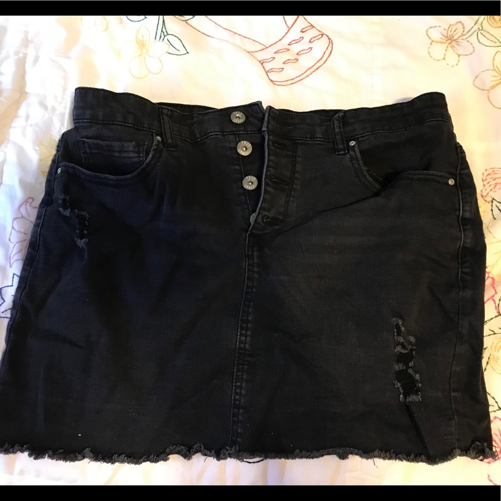 Black Jean Skirt